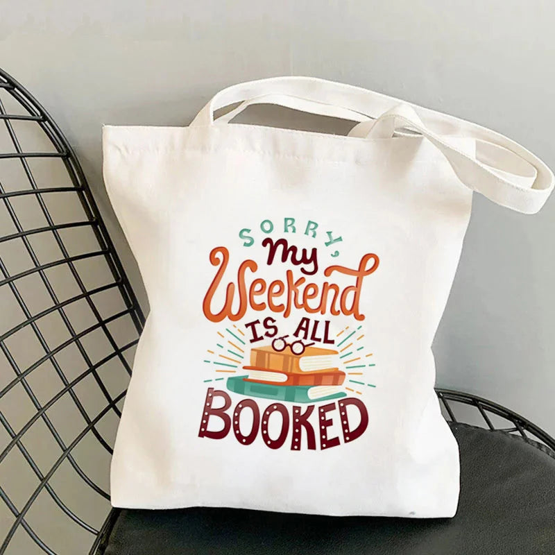 My Weekend is Booked Bookish Tote Bag