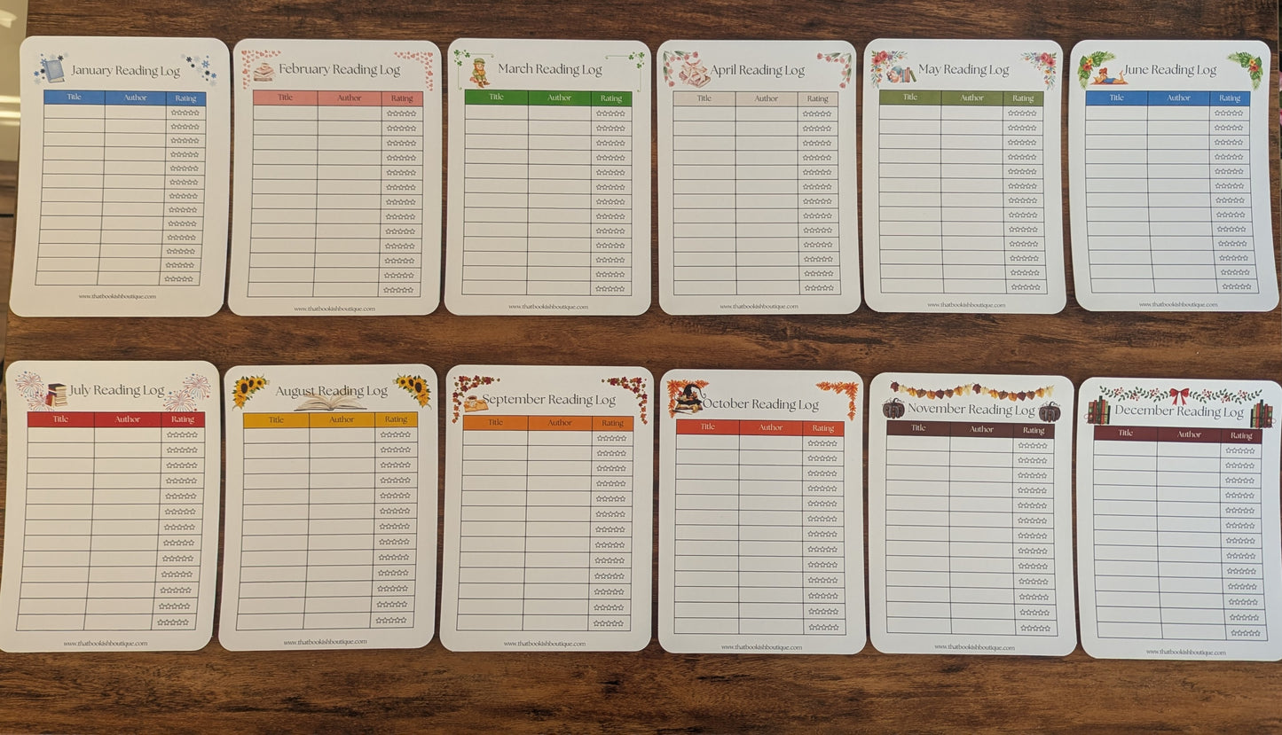 Individual Analog Book Log Sheets