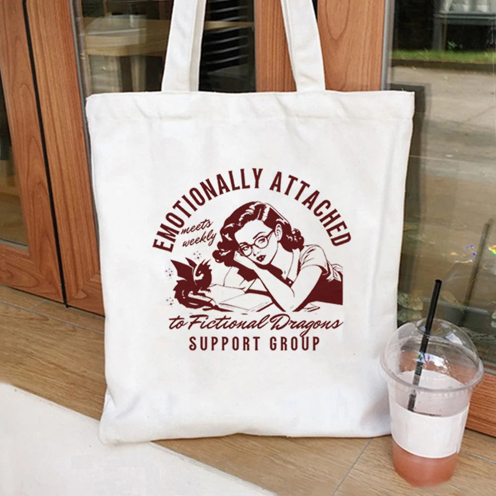 Emotionally Attached To Fictional Characters Casual Bookish Tote Bag