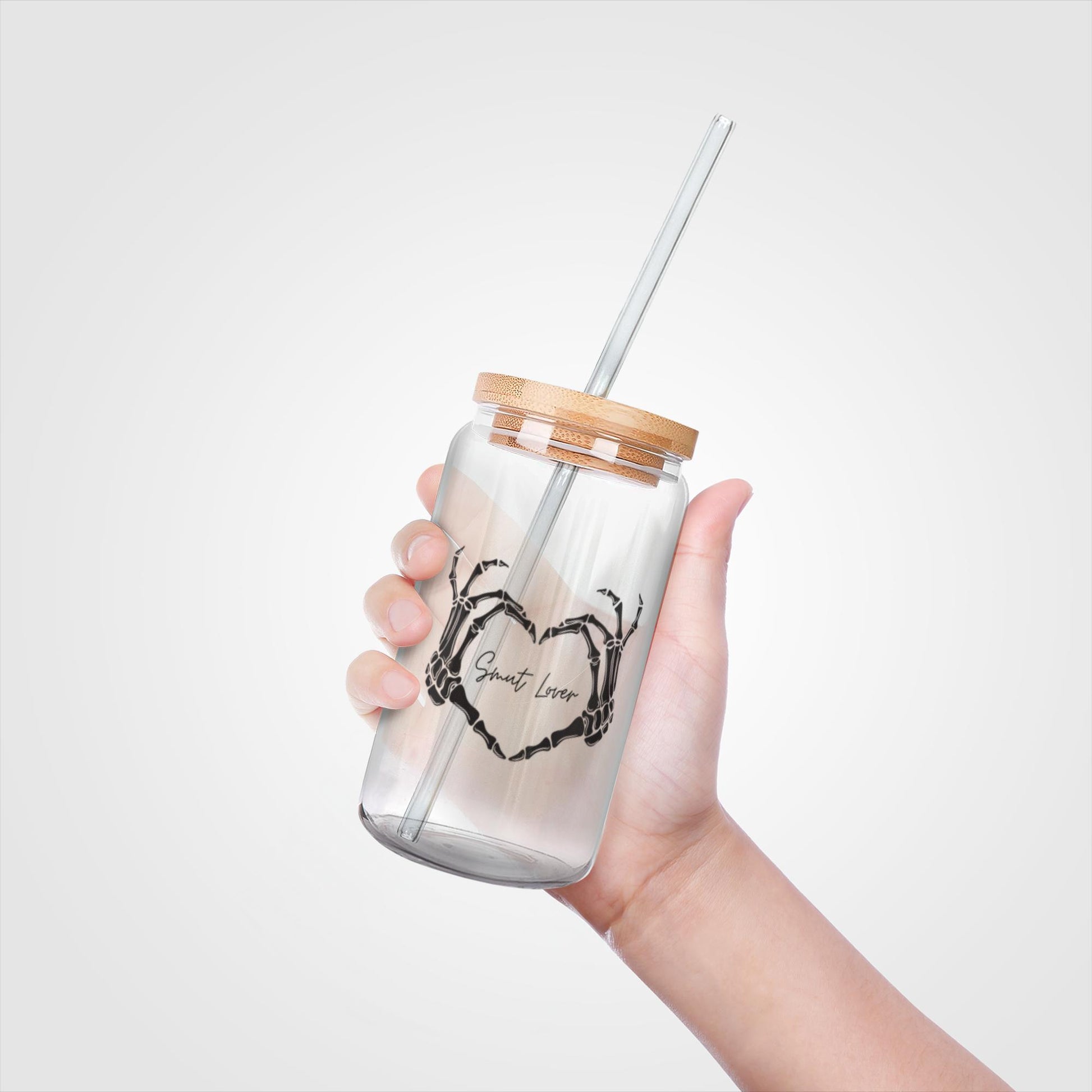 Smut Lover glass can jar with lid