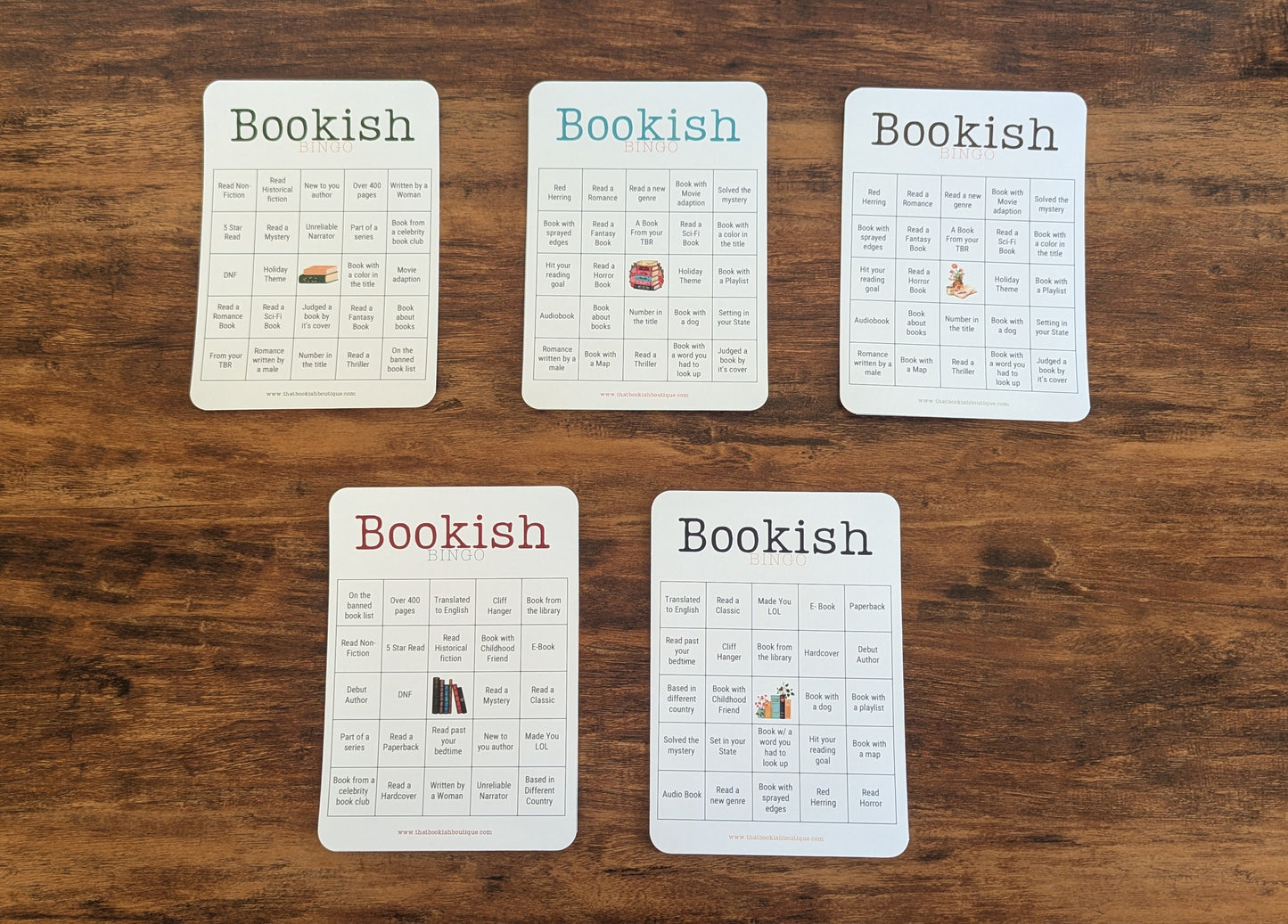 Bookish Bingo Sheet Set