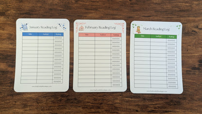 Individual Analog Book Log Sheets