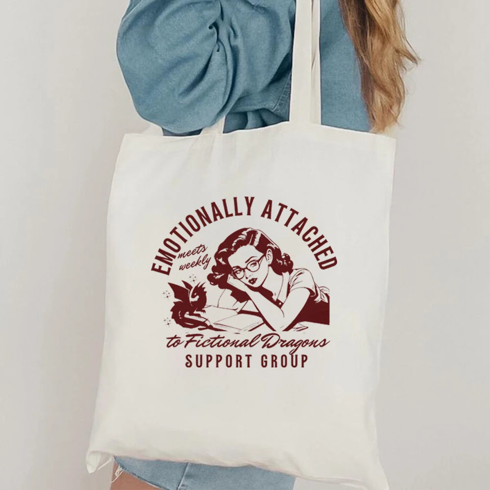 Emotionally Attached To Fictional Characters Casual Bookish Tote Bag