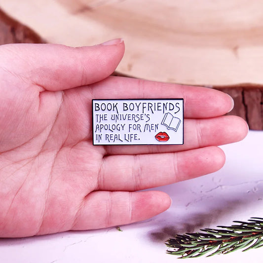 Spicy book boyfriend enamel pin