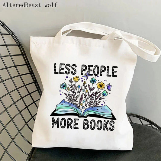 Less People More Books Bookish Tote Bag
