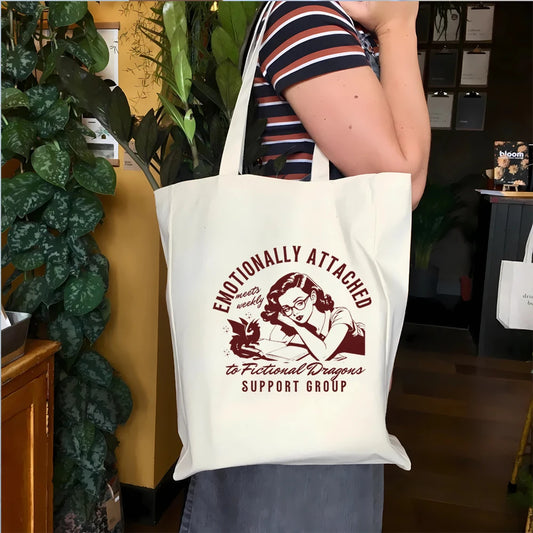 Emotionally Attached To Fictional Characters Casual Bookish Tote Bag