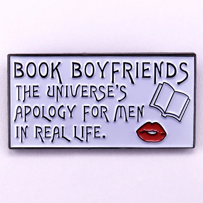 Book Boyfriends enamel pin