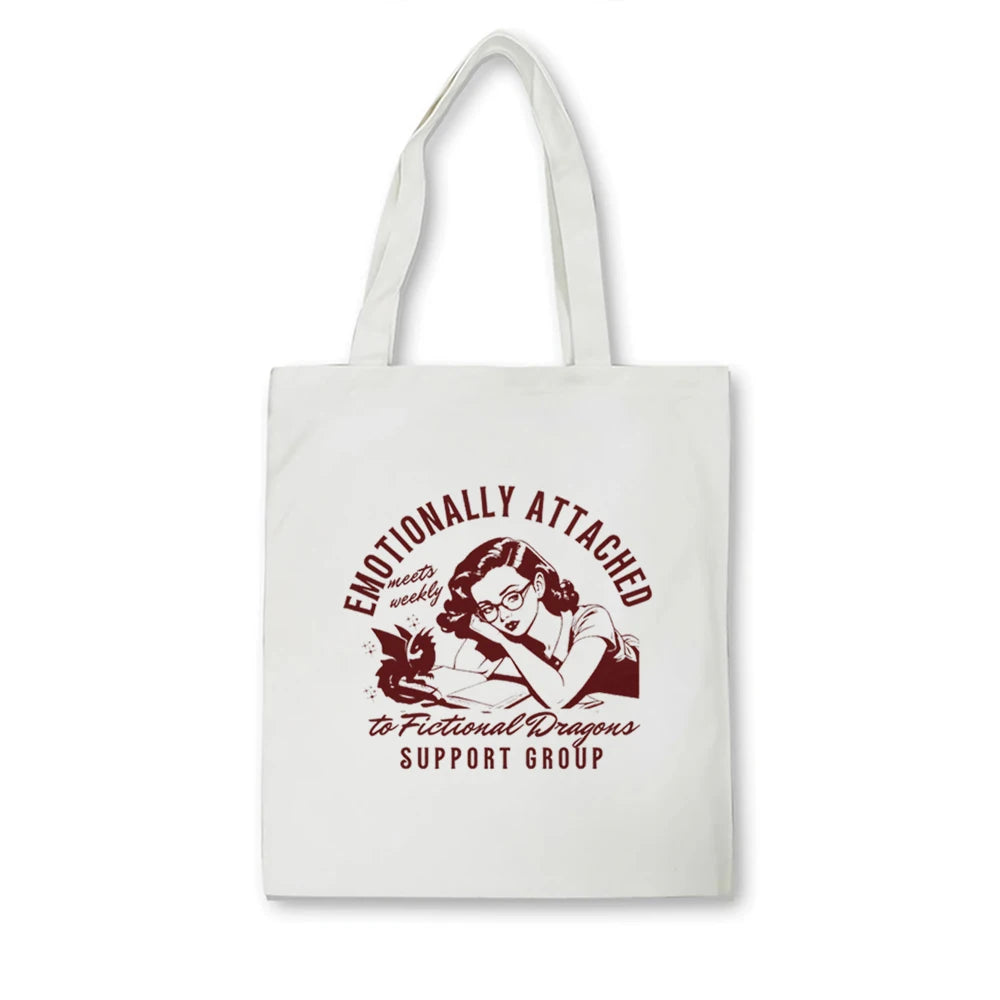 Emotionally Attached To Fictional Characters Casual Bookish Tote Bag