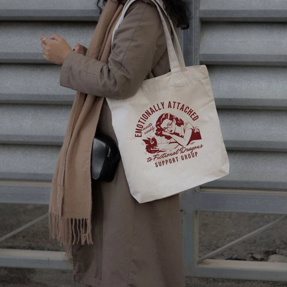 Emotionally Attached To Fictional Characters Casual Bookish Tote Bag