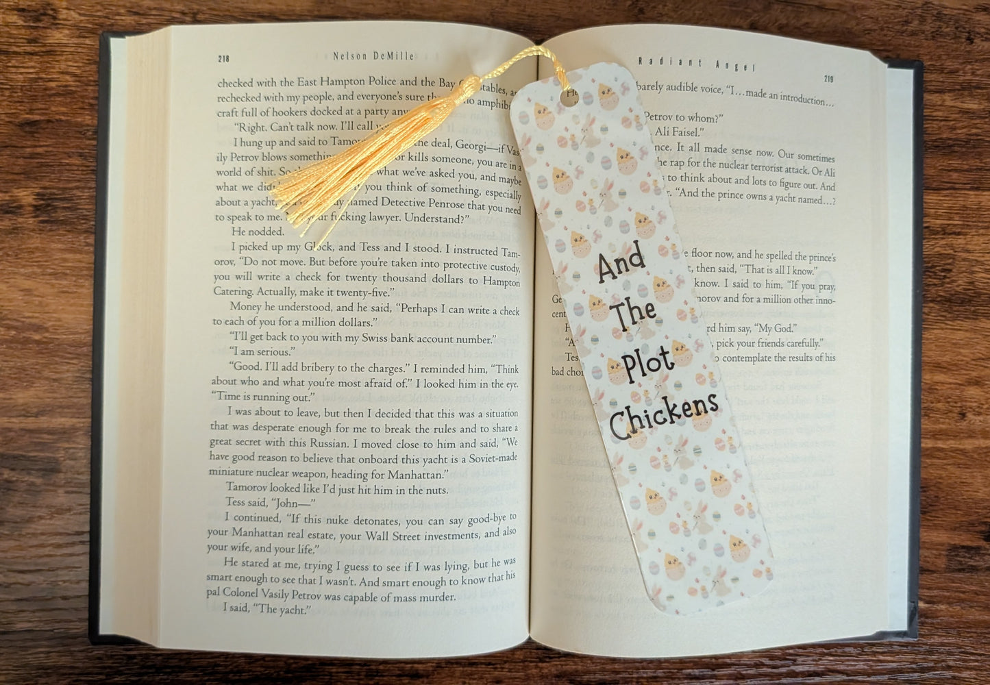 Easter The Plot Chickens Handmade Bookmark