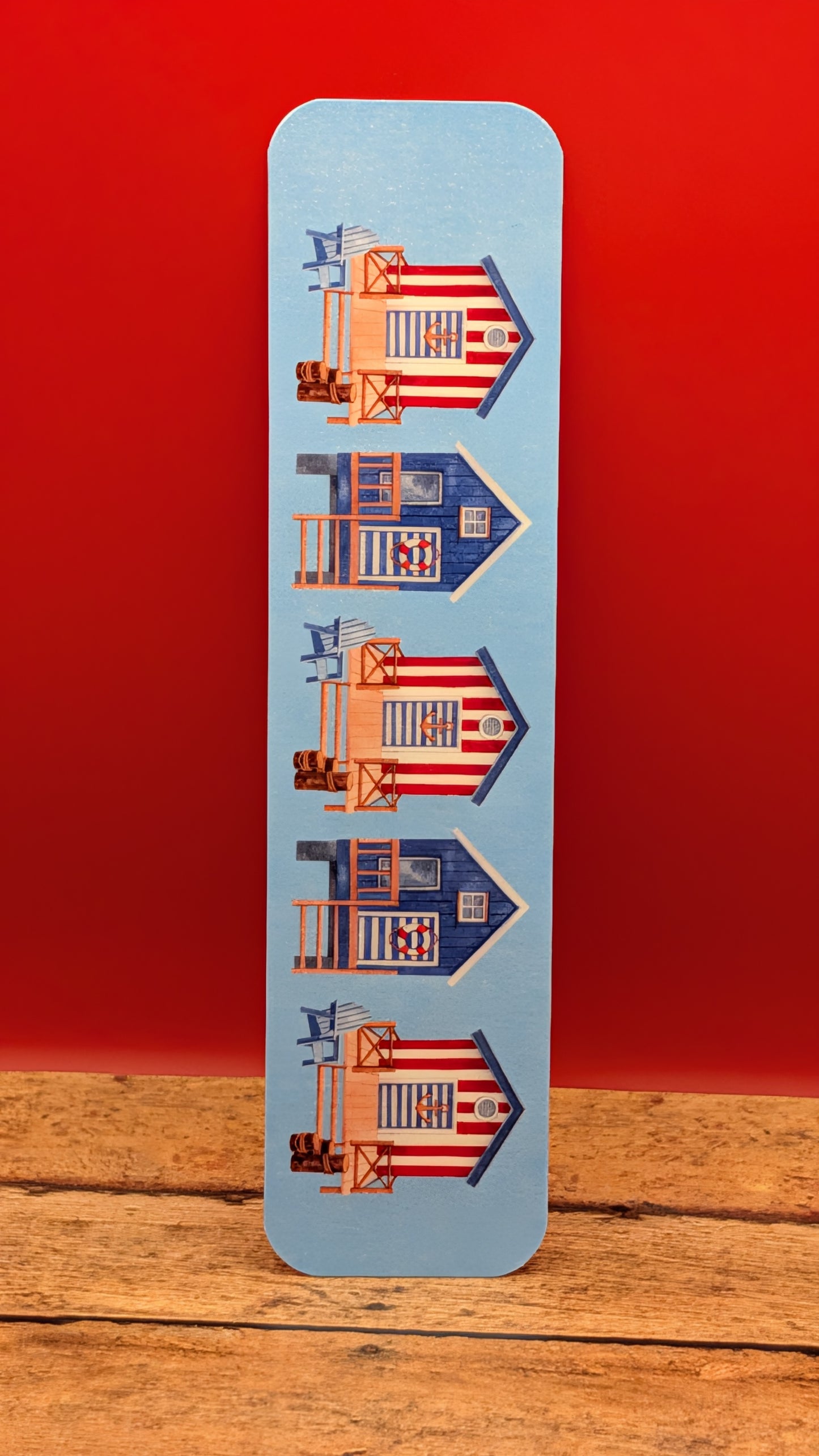 Patriotic Beach Huts Bookmark V1