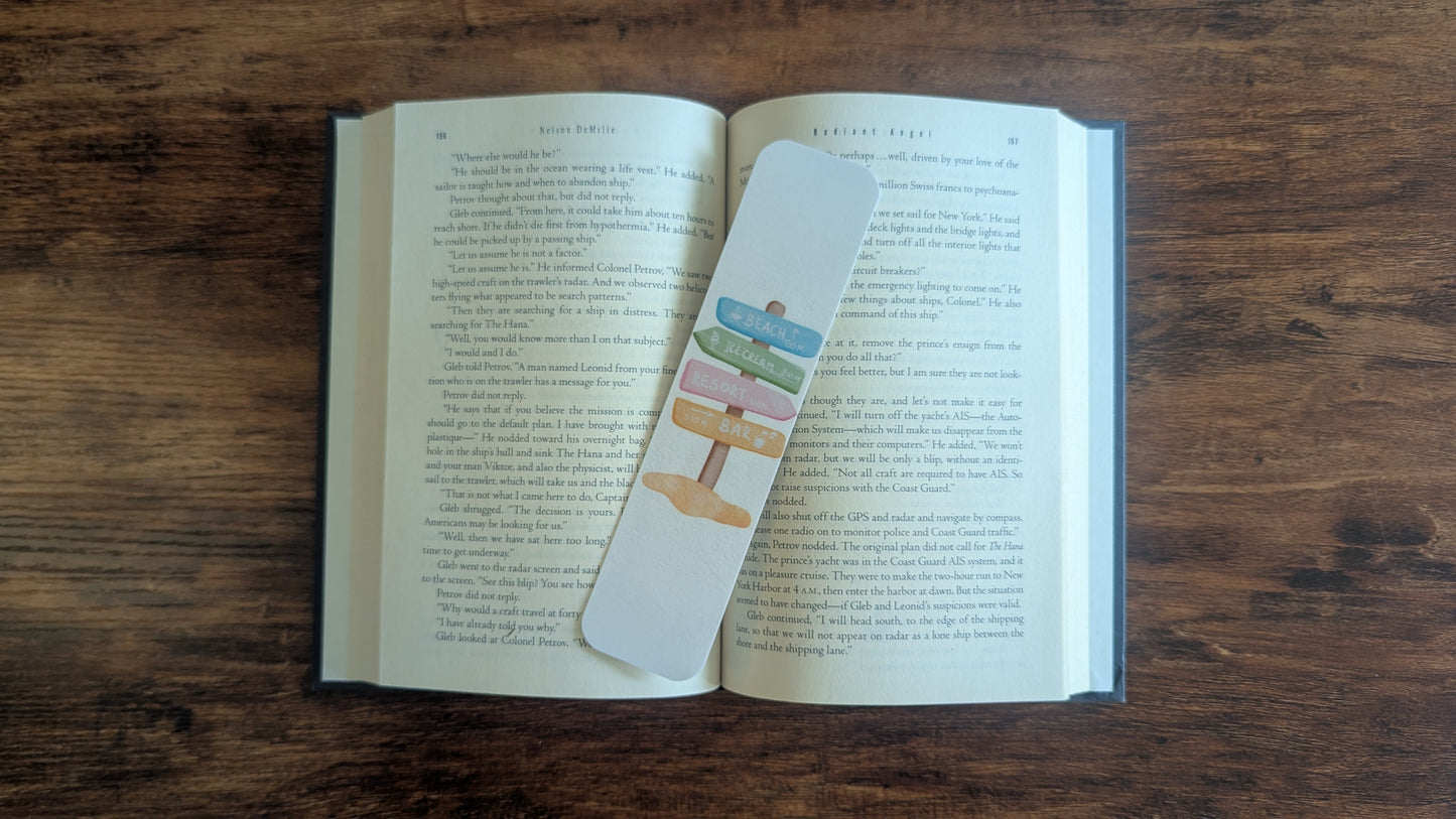 Beachy Directional Sign Bookmark