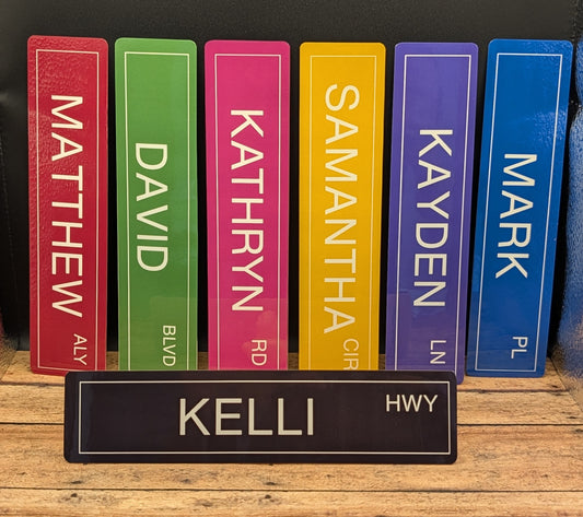 Custom Street Sign Bookmarks