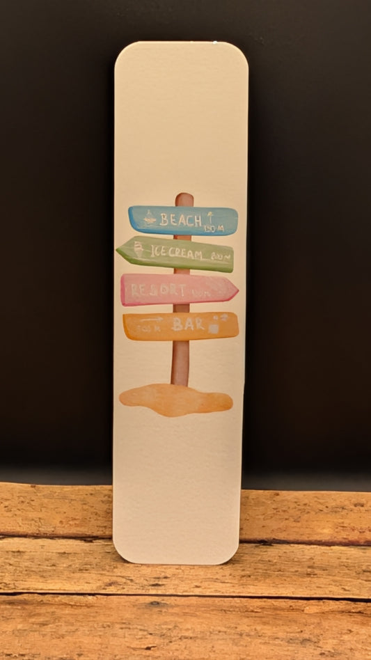 Beachy Directional Sign Bookmark