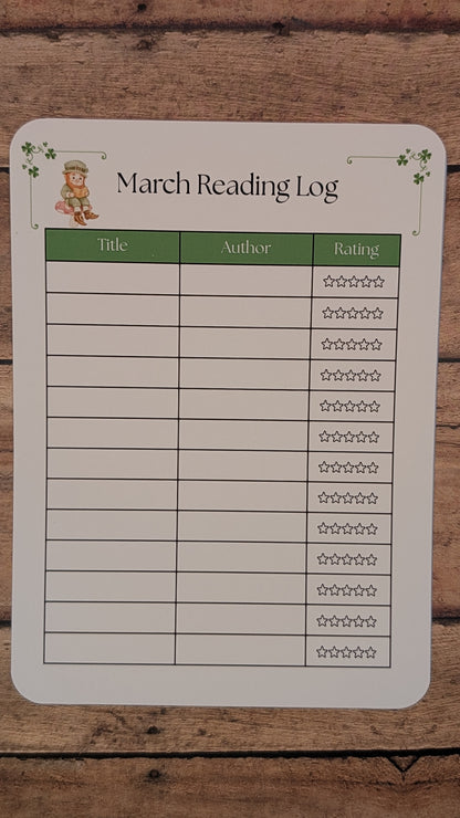 Twelve Month Set of Analog Book Log Sheets