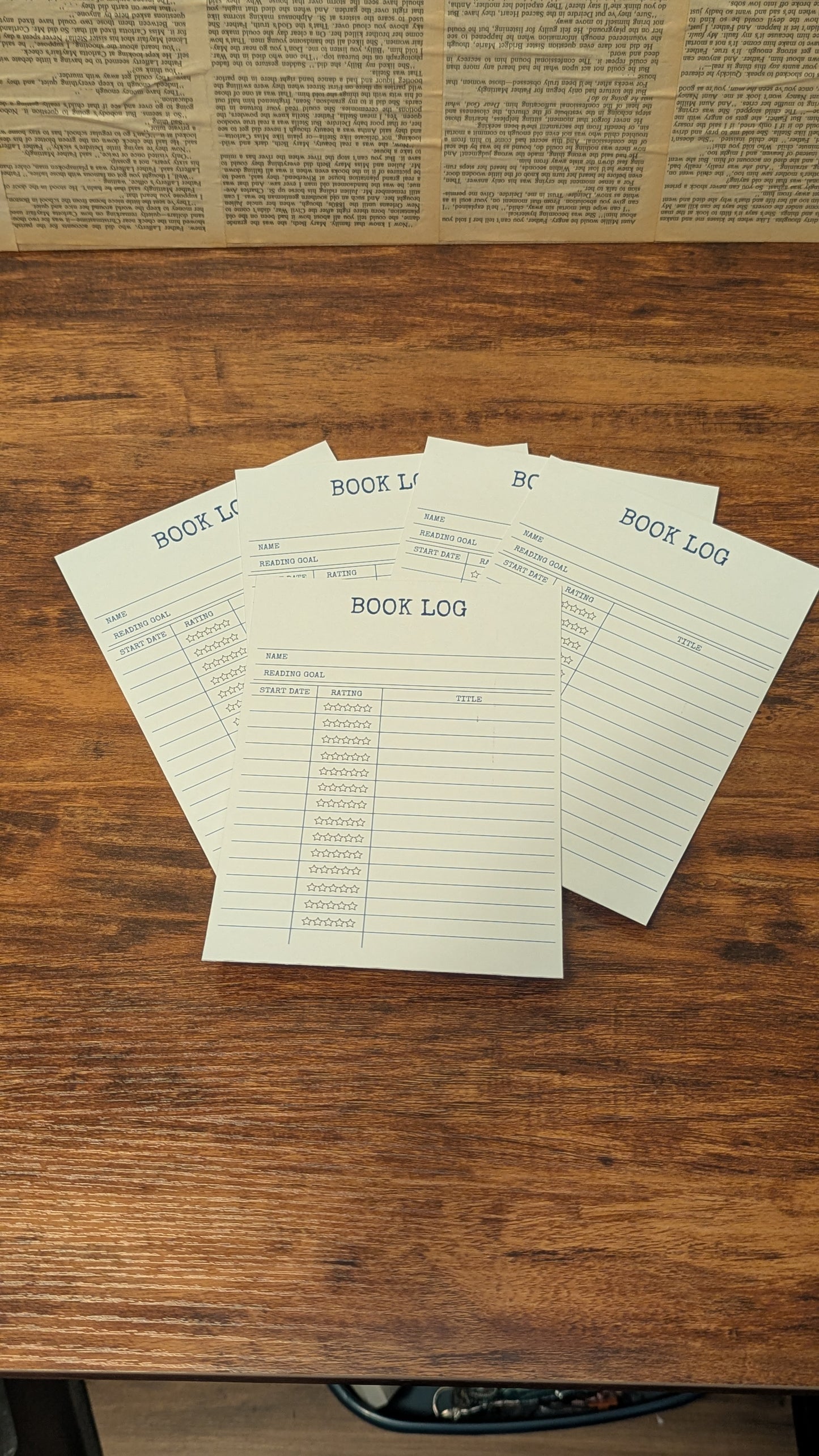 Library Checkout Card Book Log Set