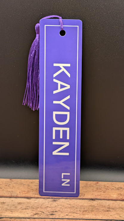 Custom Street Sign Bookmarks