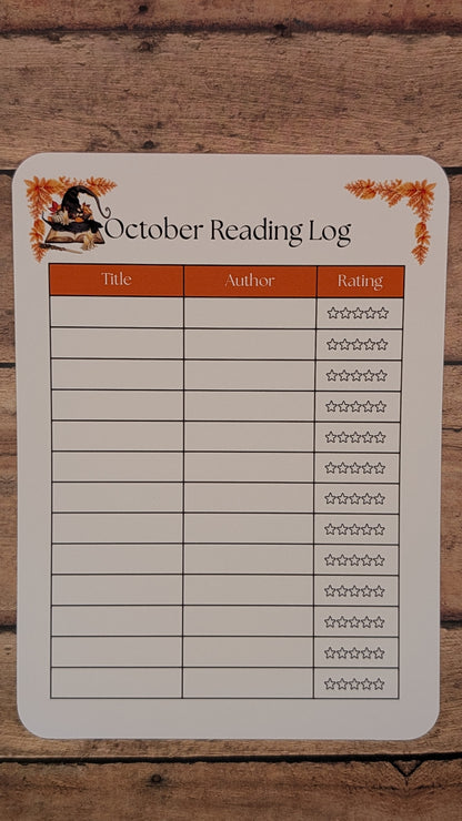 Twelve Month Set of Analog Book Log Sheets