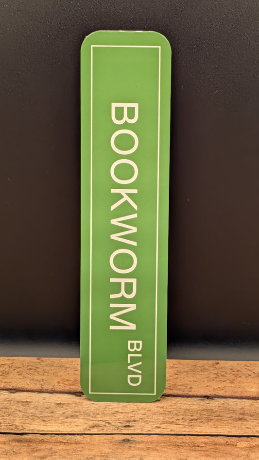Bookworm Street Sign Bookmark